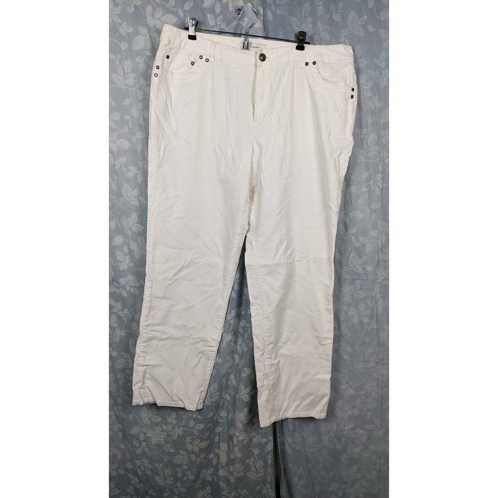 CJ Banks White Moderately Curvy Fit Straight Leg Corduroy Pants Sz 18W